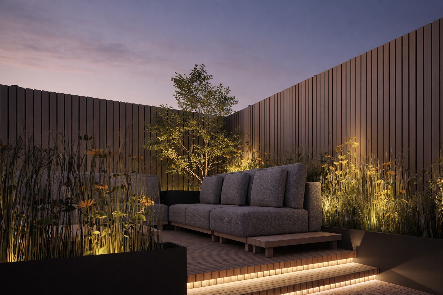 Avondtuin, sfeervolle avondloungeplek